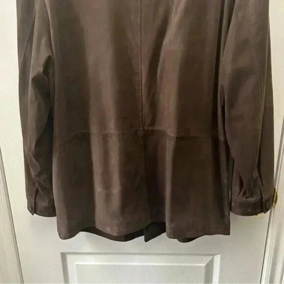 Vintage 90s Men’s Brown Suede Leather Jacket Oversized Size Large - Picture 8 of 15